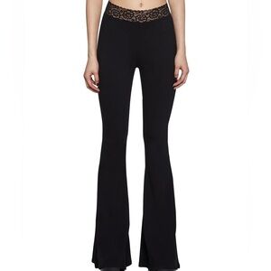 Grave Girl Casual black stretch bell bottom flare pants lace waistband plus 2X